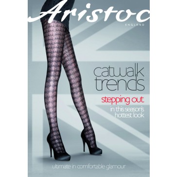 Aristoc Catwalk Trends Textured Chevron Tights schwarz
