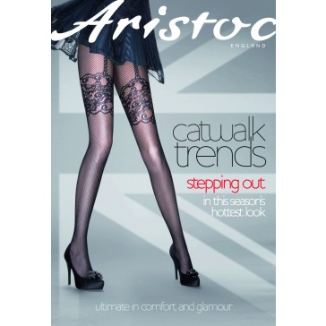 Aristoc Catwalk Trends Mock Suspender Fishnet Tights schwarz