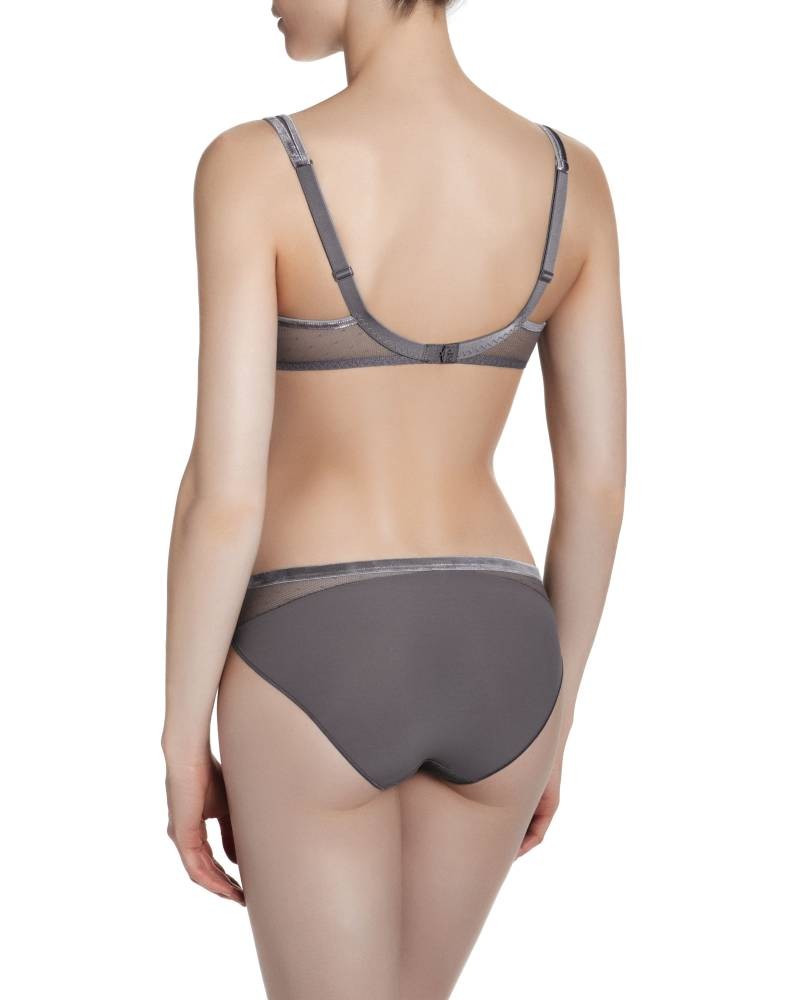 Simone Perele Velvet Bügel BH extra Halt tiefes Dekollete kieselgrau